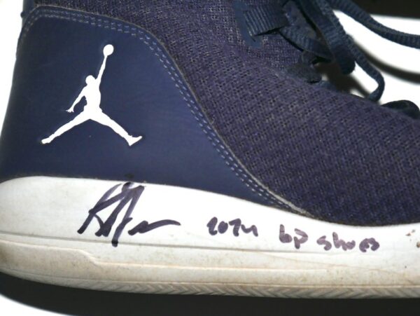 Armando Alvarez 2024 Oakland Athletics Training Worn & Signed Blue Nike Air Jordan Shoes - Worn for BP!