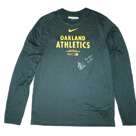 Armando Alvarez 2024 Player Issued & Signed Official Oakland Athletics 50 ALVAREZ Long Sleeve Nike Shirt - Worn for Batting Practice!