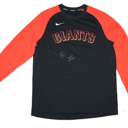 Armando Alvarez Dugout Worn & Signed Official San Francisco Giants Nike Dri-Fit Baseball Pullover