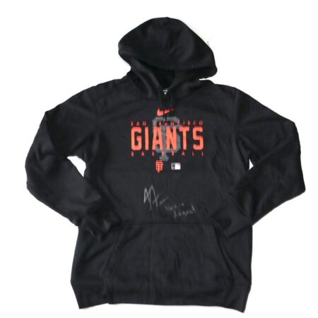 Armando Alvarez Dugout Worn & Signed Official San Francisco Giants Nike Therma-Fit Pullover Hooded Sweatshirt