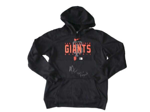 Armando Alvarez Dugout Worn & Signed Official San Francisco Giants Nike Therma-Fit Pullover Hooded Sweatshirt