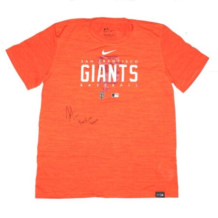 Armando Alvarez Practice Worn & Signed Official San Francisco Giants Baseball Nike Dri-Fit Shirt