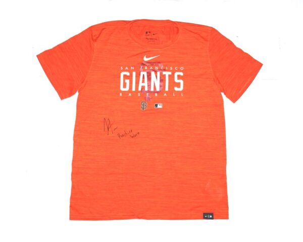 Armando Alvarez Practice Worn & Signed Official San Francisco Giants Baseball Nike Dri-Fit Shirt