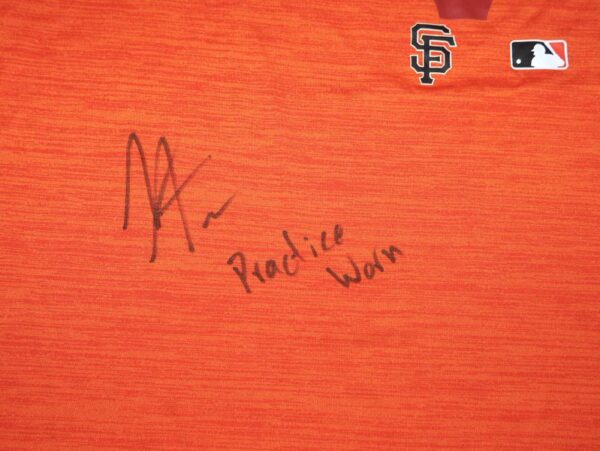 Armando Alvarez Practice Worn & Signed Official San Francisco Giants Baseball Nike Dri-Fit Shirt2