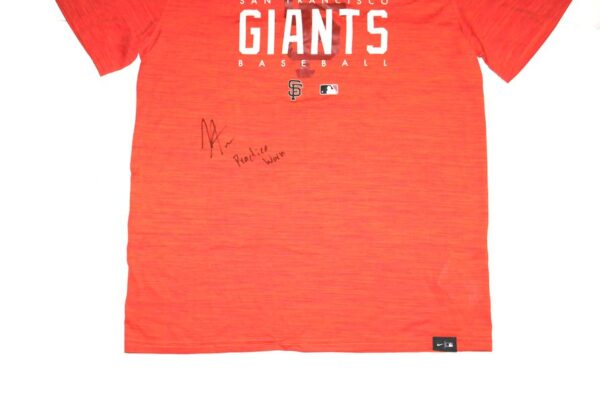 Armando Alvarez Practice Worn & Signed Official San Francisco Giants Baseball Nike Dri-Fit Shirt