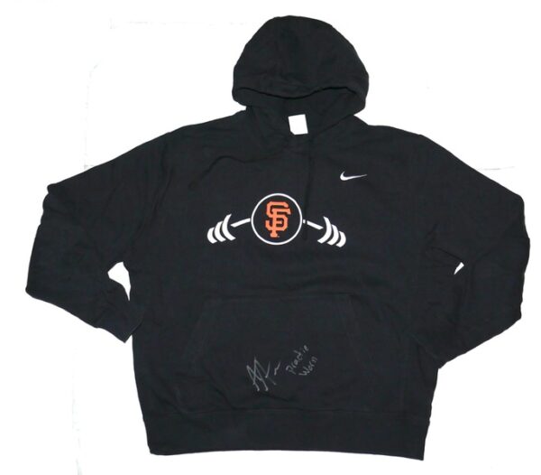 Armando Alvarez Practice Worn & Signed Official San Francisco Giants Nike Pullover Hooded Sweatshirt