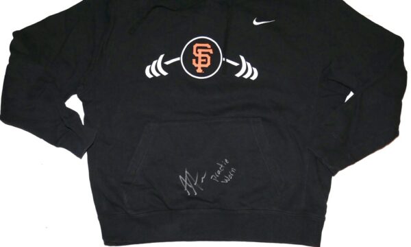 Armando Alvarez Practice Worn & Signed Official San Francisco Giants Nike Pullover Hooded Sweatshirt