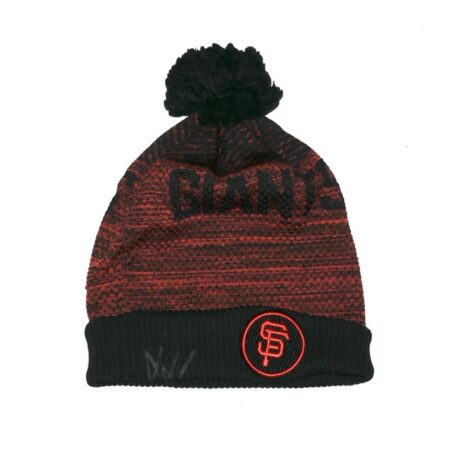 Armando Alvarez Team Issued & Signed Official San Francisco Giants New Era Authentic Collection Sport Cuffed Knit Hat with Pom