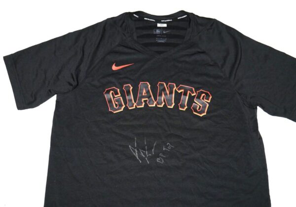 Armando Alvarez Team Issued & Signed Official San Francisco Giants Nike Authentic Collection Raglan Performance V-Neck Shirt - Worn for BP!1