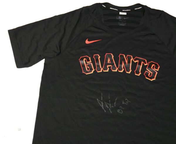 Armando Alvarez Team Issued & Signed Official San Francisco Giants Nike Authentic Collection Raglan Performance V-Neck Shirt - Worn for BP!