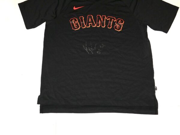 Armando Alvarez Player Issued & Signed Official San Francisco Giants "ALVAREZ 81" Nike Authentic Collection Raglan Performance V-Neck Shirt - Worn for BP!