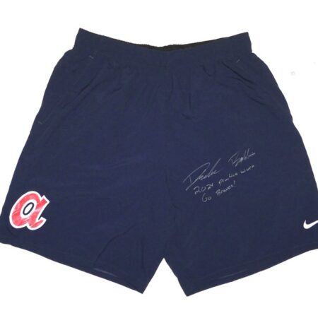 Drake Baldwin 2024 Practice Worn & Signed Official Atlanta Braves Nike Dri-Fit XL Shorts