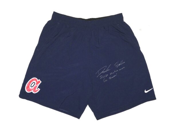 Drake Baldwin 2024 Practice Worn & Signed Official Atlanta Braves Nike Dri-Fit XL Shorts