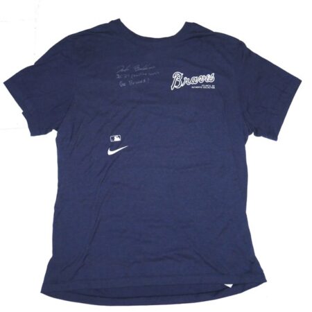 Drake Baldwin 2024 Practice Worn & Signed Official Blue Atlanta Braves BALDWIN 81 Nike Dri-Fit XL Shirt