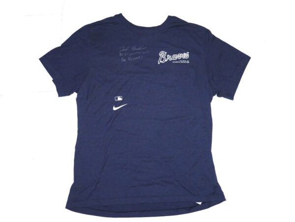 Drake Baldwin 2024 Practice Worn & Signed Official Blue Atlanta Braves BALDWIN 81 Nike Dri-Fit XL Shirt