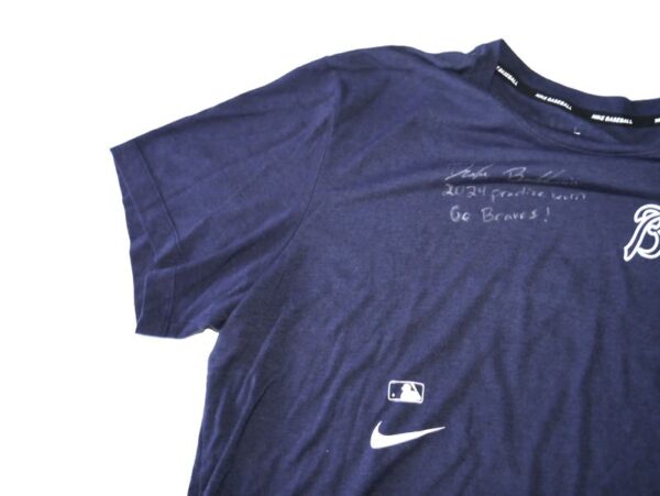 Drake Baldwin 2024 Practice Worn & Signed Official Blue Atlanta Braves BALDWIN 81 Nike Dri-Fit XL Shirt