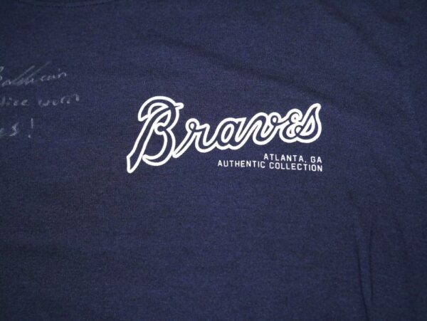 Drake Baldwin 2024 Practice Worn & Signed Official Blue Atlanta Braves BALDWIN 81 Nike Dri-Fit XL Shirt