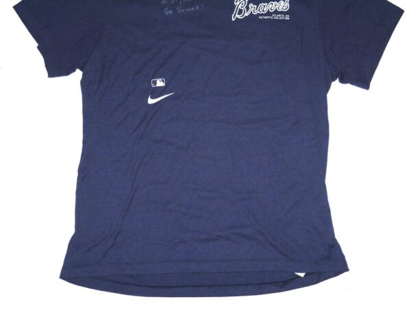 Drake Baldwin 2024 Practice Worn & Signed Official Blue Atlanta Braves BALDWIN 81 Nike Dri-Fit XL Shirt