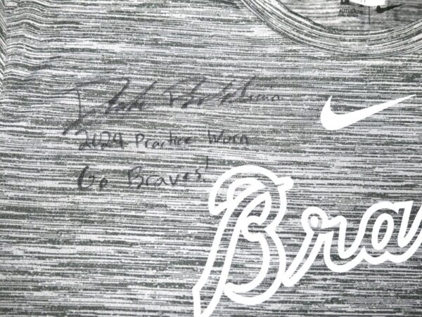 Drake Baldwin 2024 Practice Worn & Signed Official Grey Atlanta Braves "BALDWIN 81" Nike Dri-Fit XL Shirt