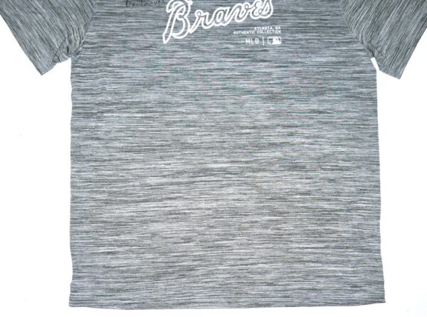 Drake Baldwin 2024 Practice Worn & Signed Official Grey Atlanta Braves "BALDWIN 81" Nike Dri-Fit XL Shirt