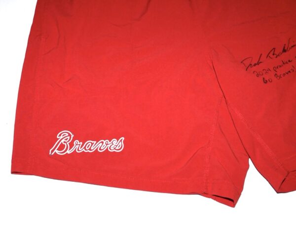 Drake Baldwin 2024 Practice Worn & Signed Official Red Atlanta Braves Nike Dri-Fit XL Shorts - Atlanta Braves 2025 #1 Prospect!