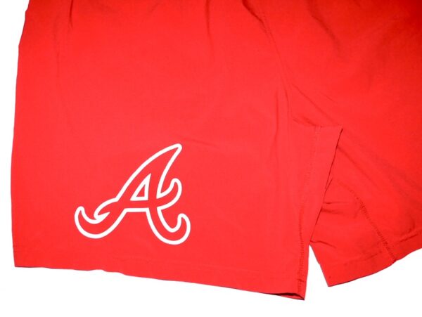 Drake Baldwin 2024 Practice Worn & Signed Official Red Atlanta Braves Nike Dri-Fit XL Shorts - Atlanta Braves 2025 #1 Prospect!