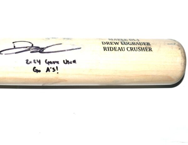 Drew Lugbauer 2024 Las Vegas Aviators Game Used & Signed SAM Rideau Crusher Maple DL1 Baseball Bat – CRACKED