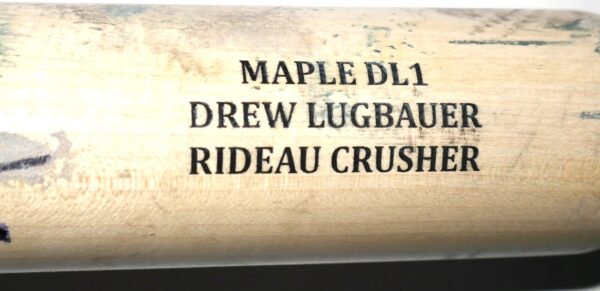 Drew Lugbauer 2024 Las Vegas Aviators Game Used & Signed SAM Rideau Crusher Maple DL1 Baseball Bat – CRACKED