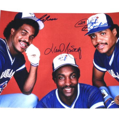 George Bell, Lloyd Moseby and Jesse Barfield Toronto Blue Jays Autographed Signed 8 x 10 Photo - Under The Radar COA