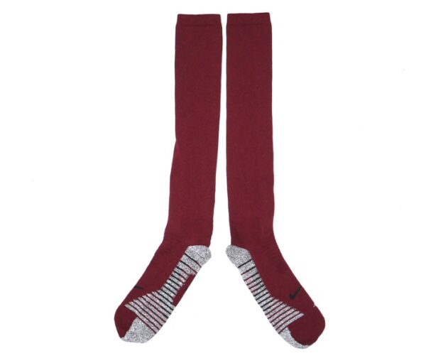 Jaryd Jones-Smith Washington Commanders 2023 Training Camp Worn Long Burgundy Nike XL Socks