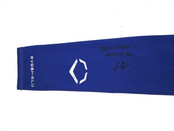 Logan Davidson 2024 Tigres del Licey Game Worn & Signed Blue Evoshield Arm Sleeve