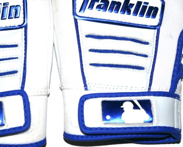 Logan Davidson 2024 Tigres del Licey Game Worn & Signed White & Blue Franklin Batting Gloves