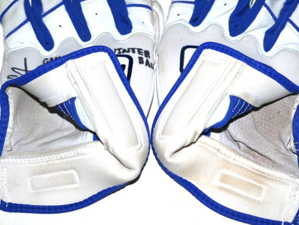 Logan Davidson 2024 Tigres del Licey Game Worn & Signed White & Blue Franklin Batting Gloves