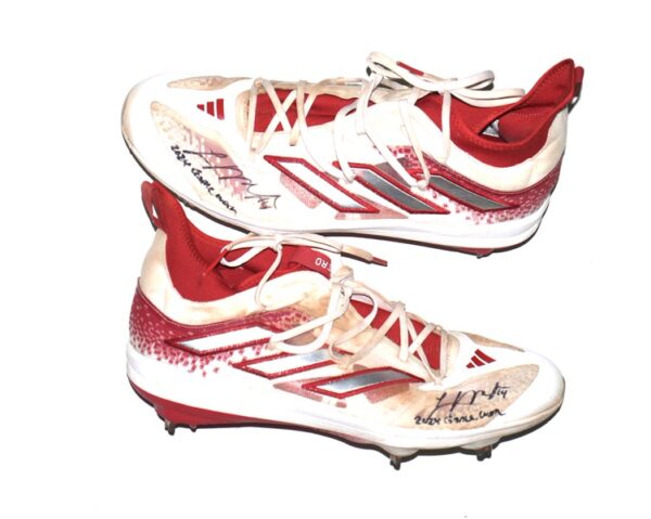 Logan O’Hoppe 2024 Los Angeles Angels #14 Game Worn & Signed Adidas Adizero Baseball Cleats