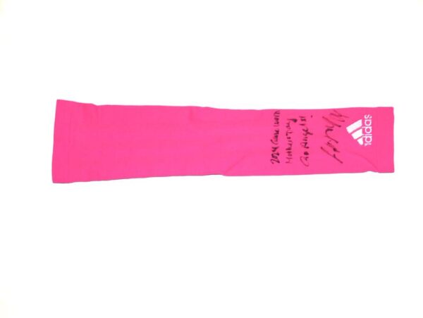 Logan O’Hoppe 2024 Los Angeles Angels Game Worn & Signed Pink Adidas Arm Sleeve - Worn Vs Kansas City Royals on Mother's Day!