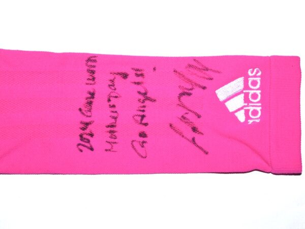 Logan O’Hoppe 2024 Los Angeles Angels Game Worn & Signed Pink Adidas Arm Sleeve - Worn Vs Kansas City Royals on Mother's Day!