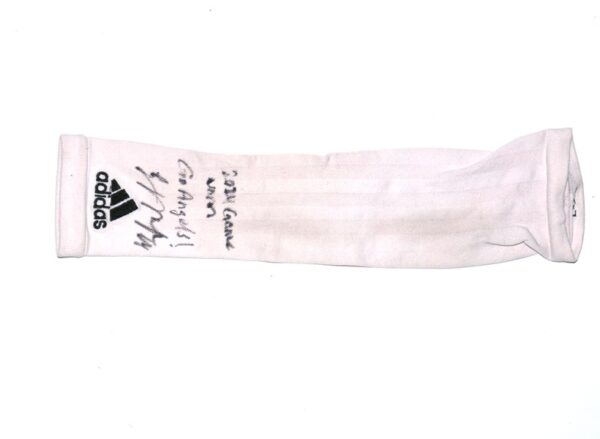 Logan O’Hoppe Los Angeles Angels 2024 Game Worn & Signed Go Angels! Adidas Arm Sleeve