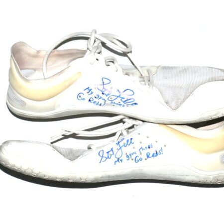 Stuart Fairchild 2024 Cincinnati Reds #17 Training Worn & Signed My Gym Shoes White Vivobarefoot Shoes