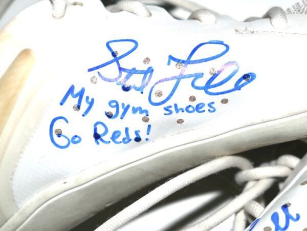 Stuart Fairchild 2024 Cincinnati Reds #17 Training Worn & Signed My Gym Shoes White Vivobarefoot Shoes