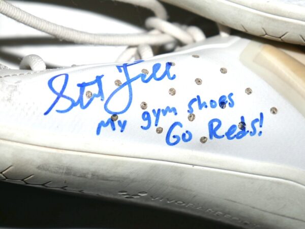 Stuart Fairchild 2024 Cincinnati Reds #17 Training Worn & Signed My Gym Shoes White Vivobarefoot Shoes