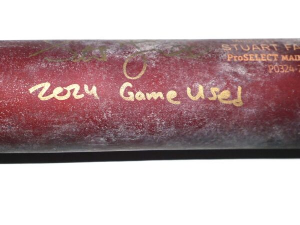 Stuart Fairchild 2024 Cincinnati Reds Game Used & Signed Dove Tail DTB Baseball Bat