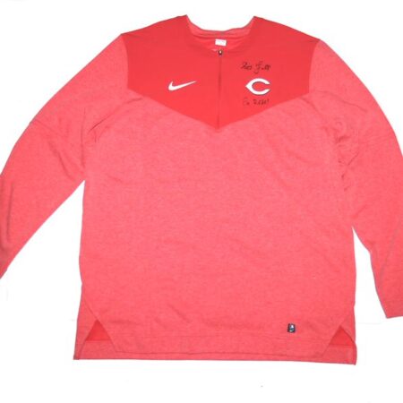 Stuart Fairchild 2024 Player Issued & Signed Official Cincinnati Reds FAIRCHILD 17 Nike Authentic Collection Game Time Performance Half-Zip Top