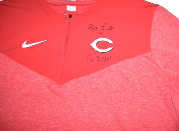 Stuart Fairchild 2024 Player Issued & Signed Official Cincinnati Reds FAIRCHILD 17 Nike Authentic Collection Game Time Performance Half-Zip Top