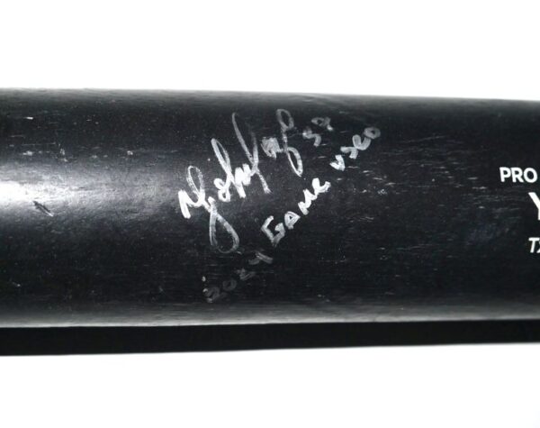 Yohel Pozo 2024 Las Vegas Aviators Game Used & Signed Overfly Pro Elite Birch Baseball Bat - CRACKED