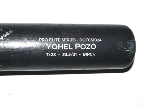 Yohel Pozo 2024 Las Vegas Aviators Game Used & Signed Overfly Pro Elite Birch Baseball Bat - CRACKED