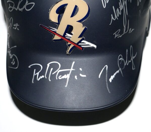 2019 Scranton Wilkes-Barre RailRiders Full-Size Batting Helmet Signed By (26) with Nasty Nestor Cortes, Armando Alvarez, Raynel Espinal, Mike Tauchman, Ryan Lavarnway - Steiner