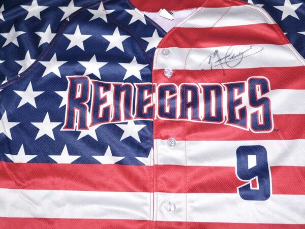 Antonio Gomez Game Used & Signed Official Hudson Valley Renegades July 4th OT Sports Jersey - 2 Hits Including a HOMERUN in 6-0 Win!!!!