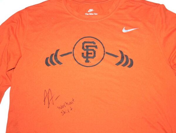 Armando Alvarez Practice Worn & Signed Official San Francisco Giants DOMINATE Long Sleeve Nike Dri-Fit Shirt