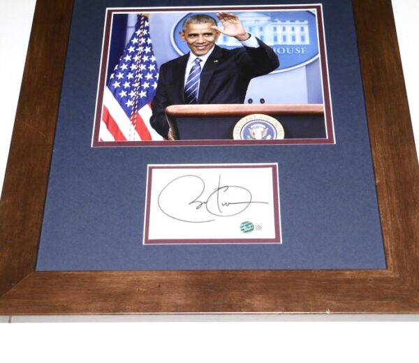 Barack Obama 44th President of the United States Autographed Signed Custom Framed Display - Measures 18.5 x 18.5 - Beckett LOA