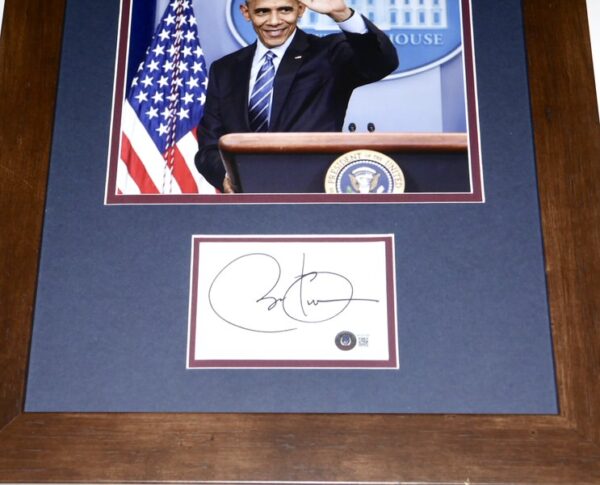 Barack Obama 44th President of the United States Autographed Signed Custom Framed Display - Measures 18.5 x 18.5 - Beckett LOA